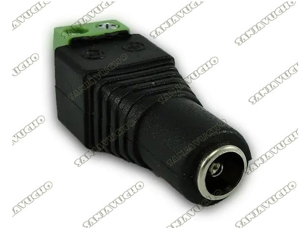 **+ FICHA CONECTOR PLUG DC MACHO CON BORNERA CCTV CAMARAS